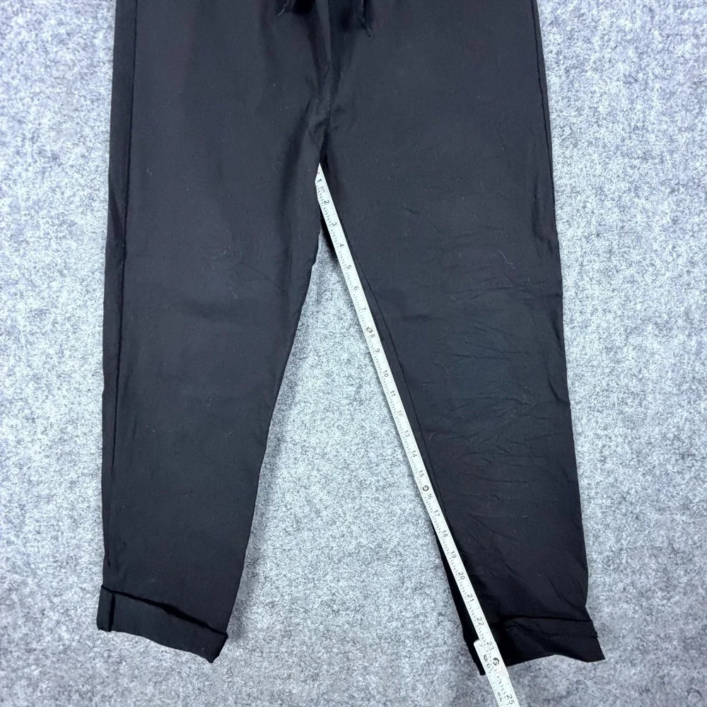 Venti 6 Ankle Pants Womens Medium Black Viscose Stretch Tapered Leg Drawstring
